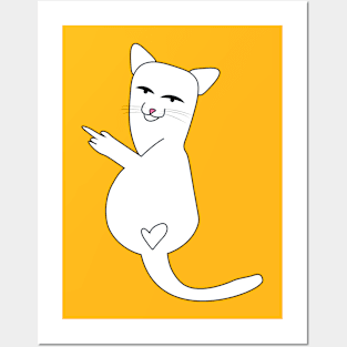 Middle Finger Cat Posters and Art